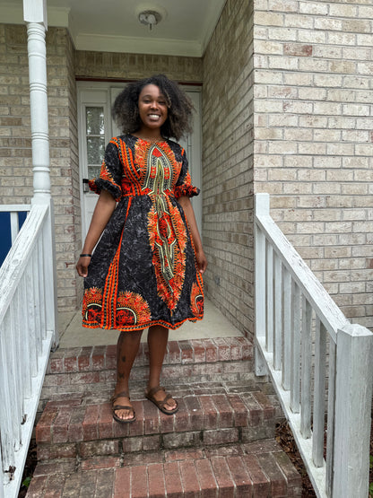 African Ethnic Print Ankara Afro Gabriela Dress