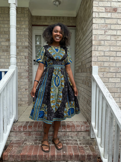 African Ethnic Print Ankara Afro Gabriela Dress