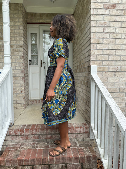 African Ethnic Print Ankara Afro Gabriela Dress