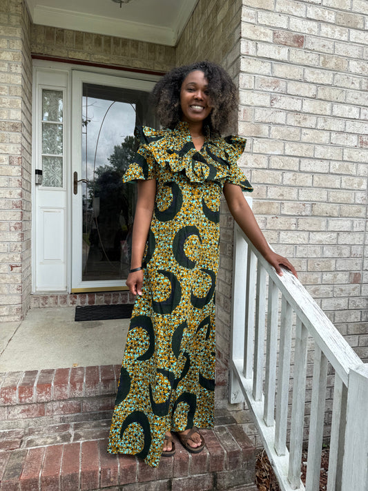 African Ankara Print Afro Hadassah Smoked Top Dress Afro American Outfits
