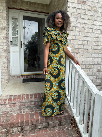 African Ankara Print Afro Hadassah Smoked Top Dress