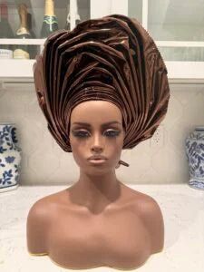 African Unique Liquid Metallic Auto Gele 1p