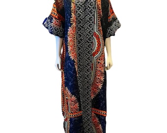 African  Ankara Wax Print Kimono Stoned Kaftan Dress