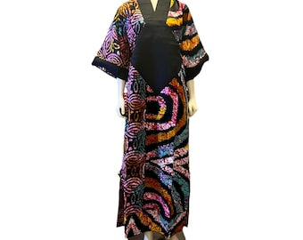 African Print Freestyle Ankara  mixed with Aso-Oke Kaftan Dress