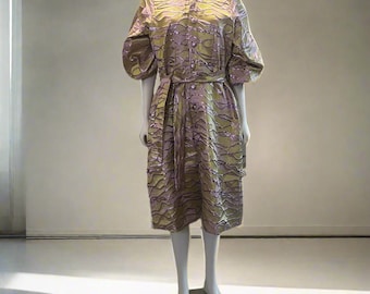 Luxury Damask Brocade Shirt Dress Afro American Outfits