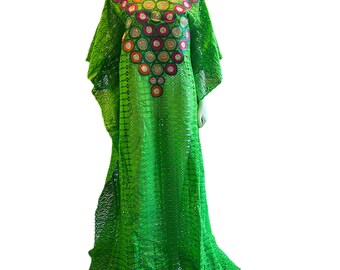 African Luxury Embroidered Lace Boubou Dress Afro American Outfits