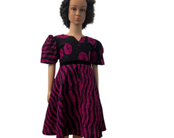 African Ankara Girls Afro Sunshine Ball Dress