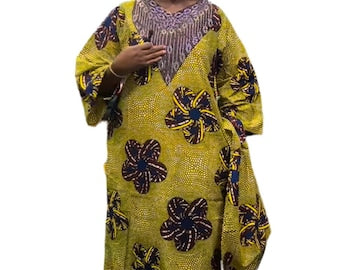 African Ankara Wax Print Unique Freestyle Dress/Kaftan
