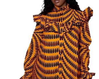 African Ankara Wax Print Sahara Everyday Dress