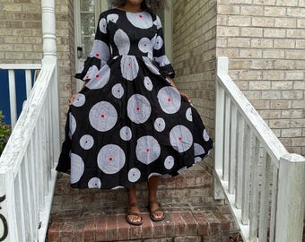 African Prints Ankara Afro Kandake Fit and Flare Long Dress