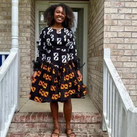 African Prints Ankara 2 Tones Afro Jemima Fit and Flare