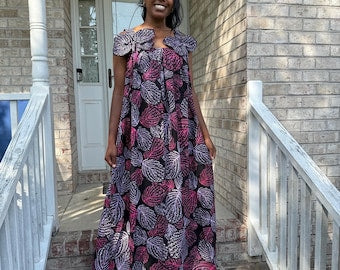 African Ankara Print  Spring Long Maxi Dress