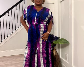 African Print Afro Carolina Ankara Cargo Jumpsuit