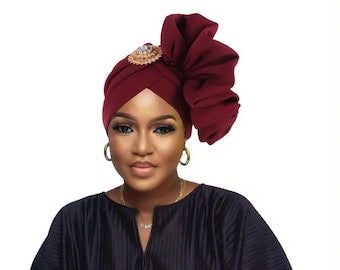 African Turban with Brooch