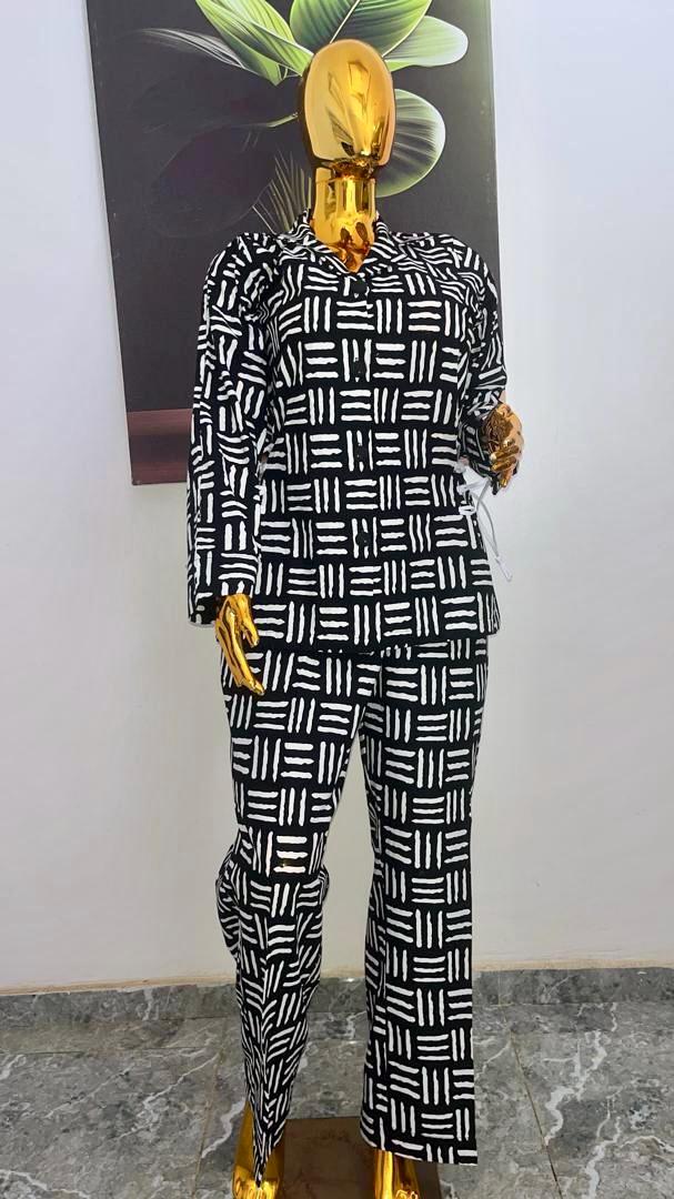African Print Ankara  Pant Set Afro American Outfits