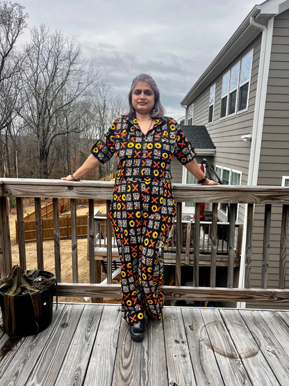 African Print Ankara Cropped Top  2p Pant Set