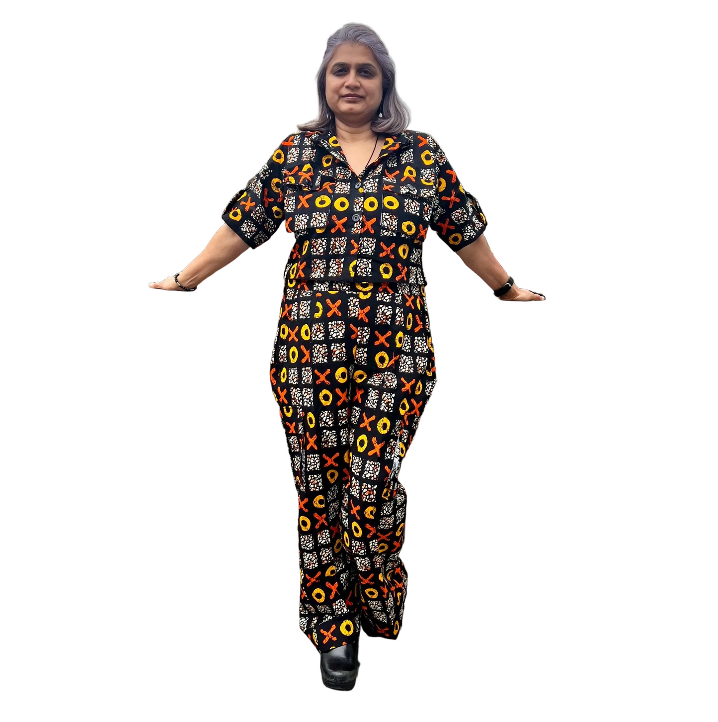 African Print Ankara Cropped Top  2p Pant Set