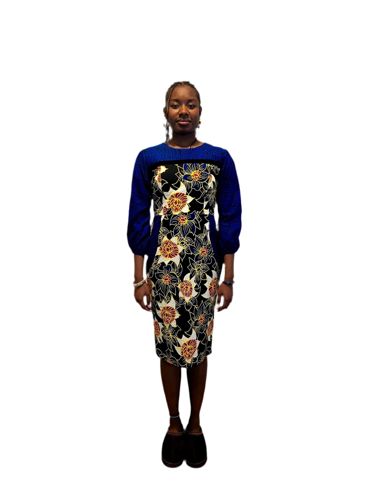 African Floral Print Ankara Dress Afro American Outfits