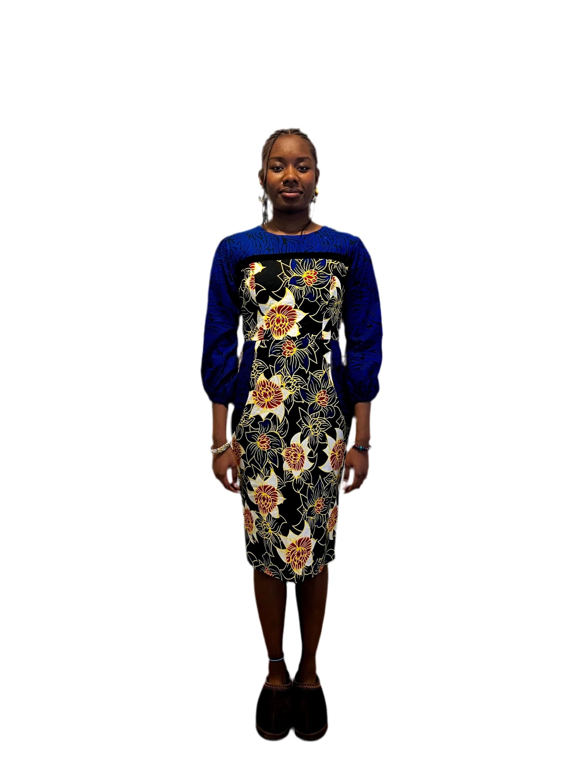 African Floral Print Ankara Dress Afro American Outfits