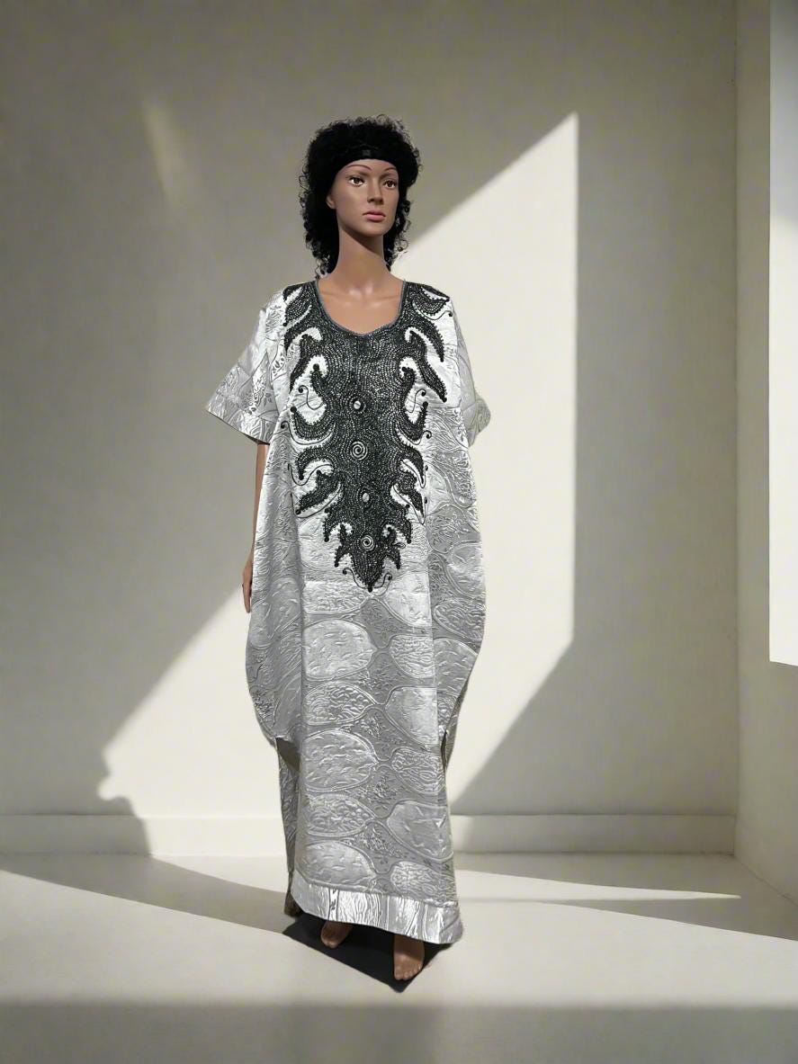 Luxury Damask Brocade Afro  Embroidered Kaftan