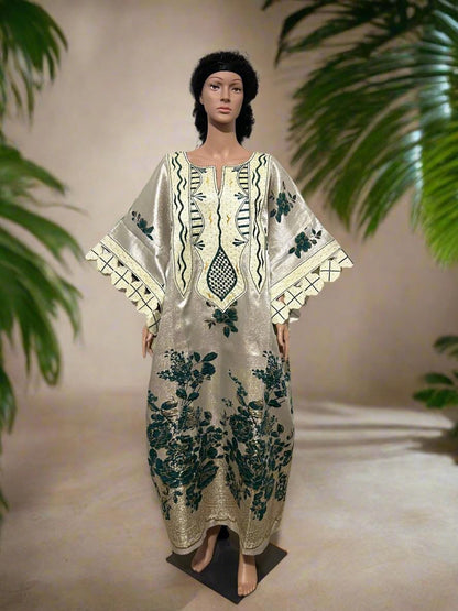 Luxury Damask Brocade Afro  Embroidered Kaftan
