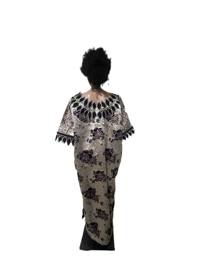 Luxury Damask Brocade Afro  Embroidered Kaftan