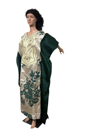 African Luxury Embroidered Damask Brocade Bubu