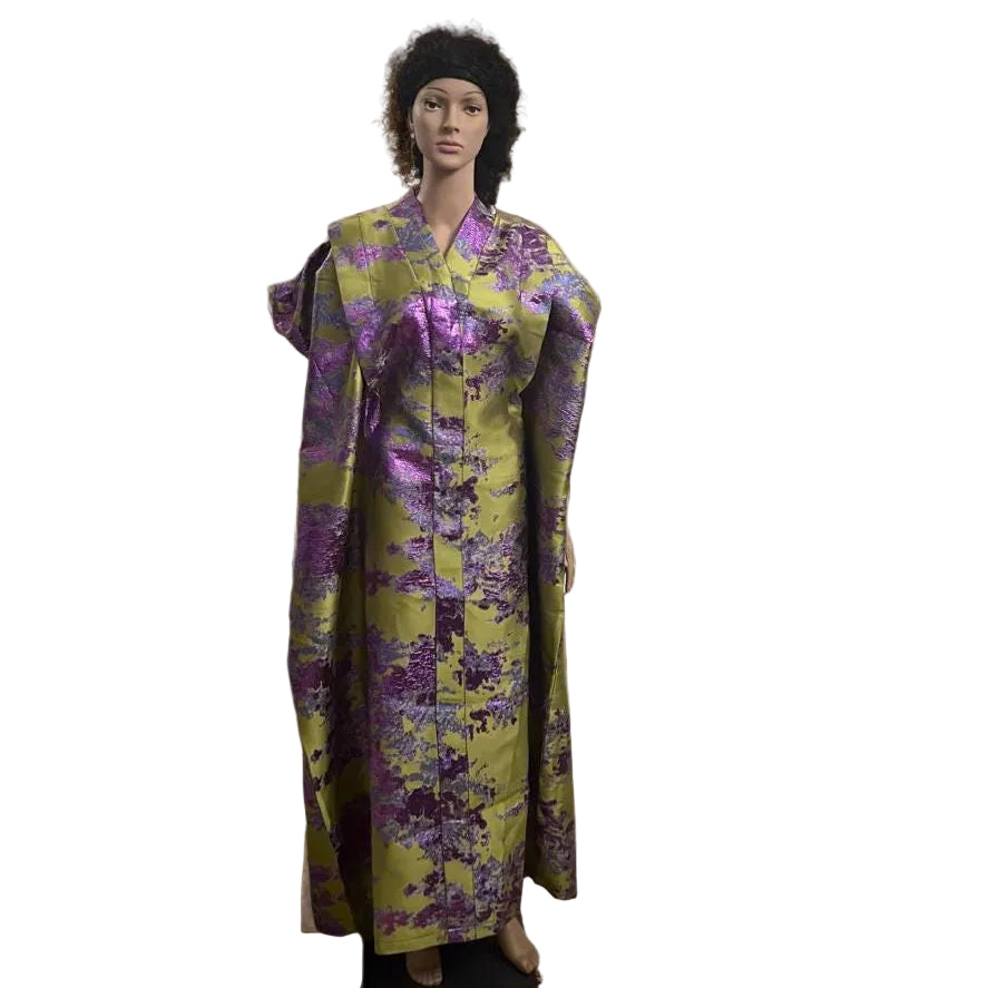 African Unique Damask Brocade Boubou/Maxi Dress Afro American Outfits