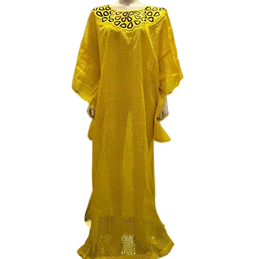 African Luxury Embroidered Lace Boubou Dress Afro American Outfits