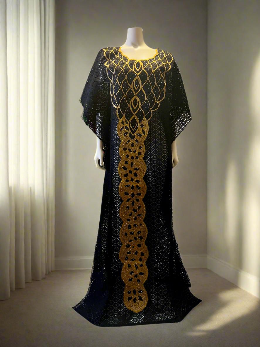 African Luxury Embroidered Lace Boubou Dress Afro American Outfits