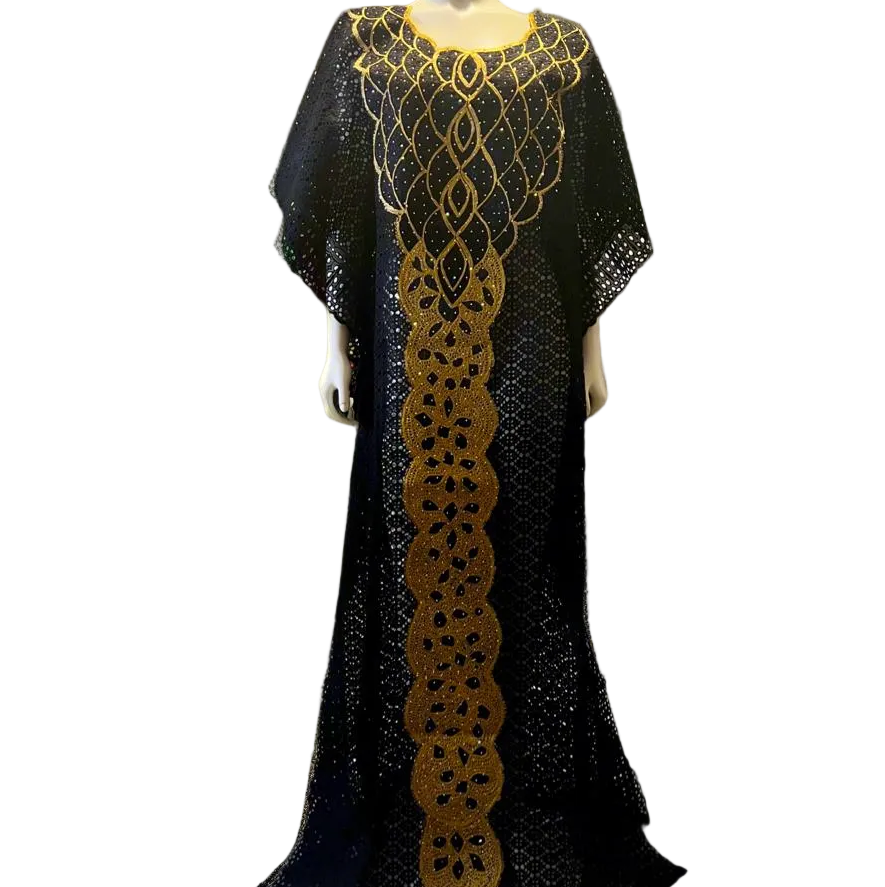 African Luxury Embroidered Lace Boubou Dress Afro American Outfits