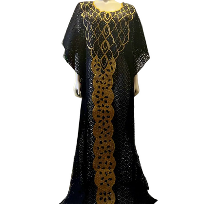 African Luxury Embroidered Lace Boubou Dress Afro American Outfits
