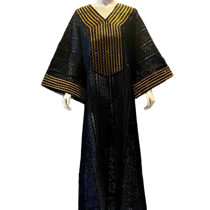 African Luxury Embroidered Lace Boubou Dress Afro American Outfits