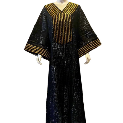 African Luxury Embroidered Lace Boubou Dress Afro American Outfits