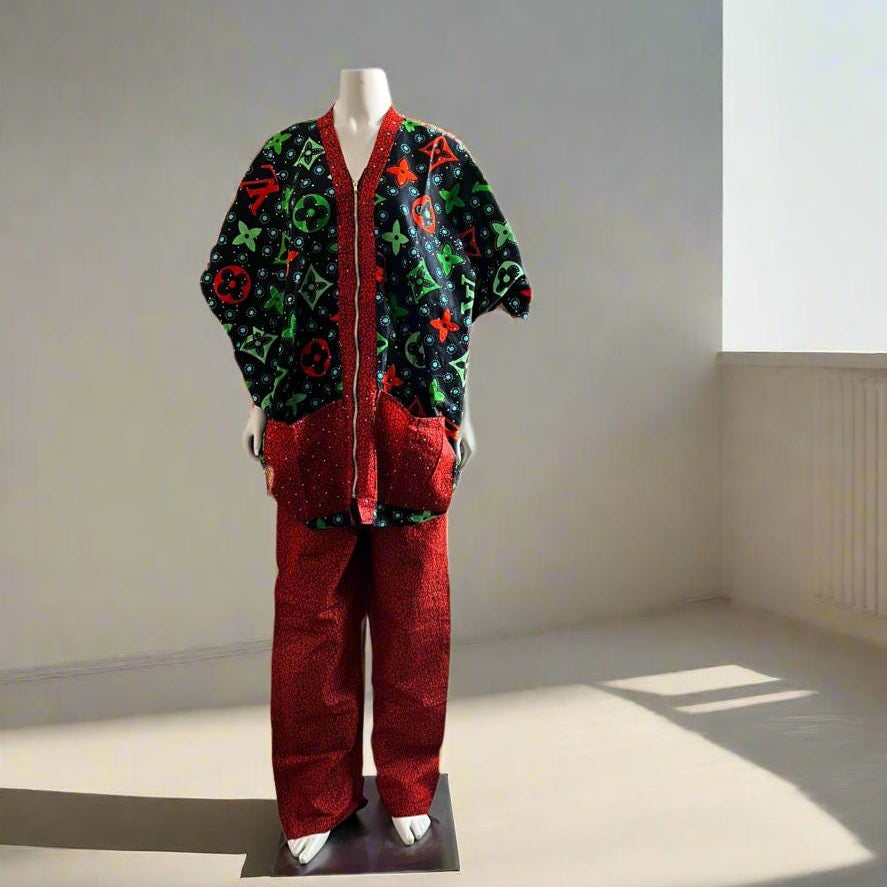 Variety African Print Ankara Cotton Pant Set Afro American Outfits
