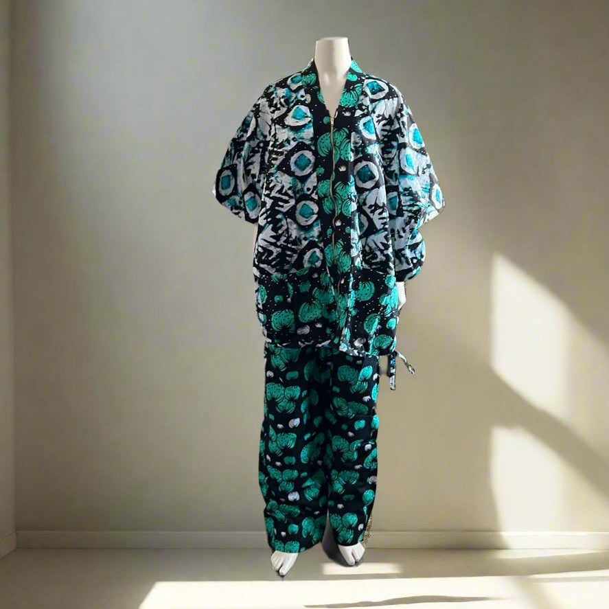 Variety African Print Ankara Cotton Pant Set Afro American Outfits