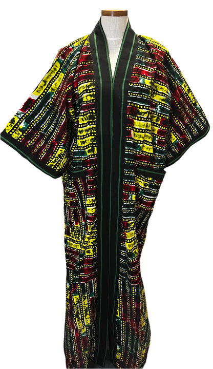 African Print Freestyle Ankara  mixed with Aso-Oke Kaftan Dress