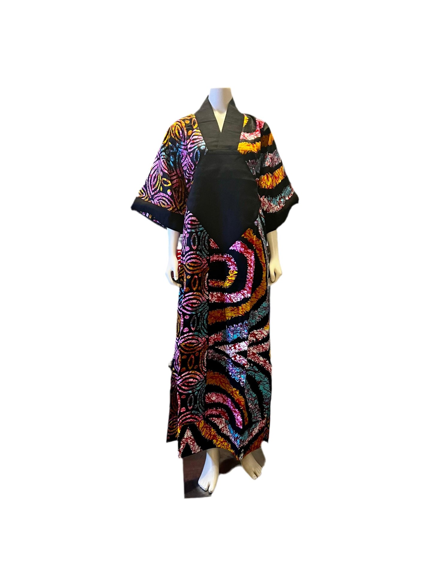 African Print Freestyle Ankara  mixed with Aso-Oke Kaftan Dress