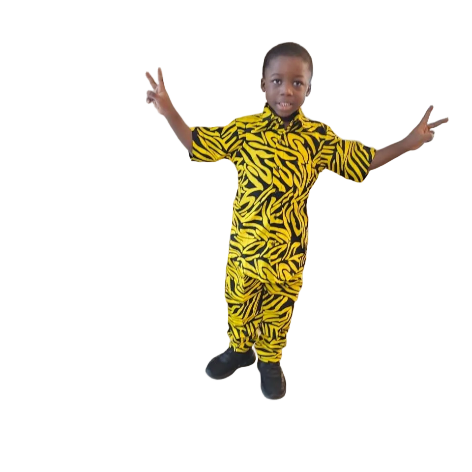 African Ankara Print  Boys Afro  2p Pant Set Afro American Outfits