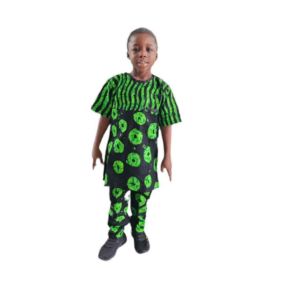 African Ankara Print  Boys Afro  2p Pant Set Afro American Outfits