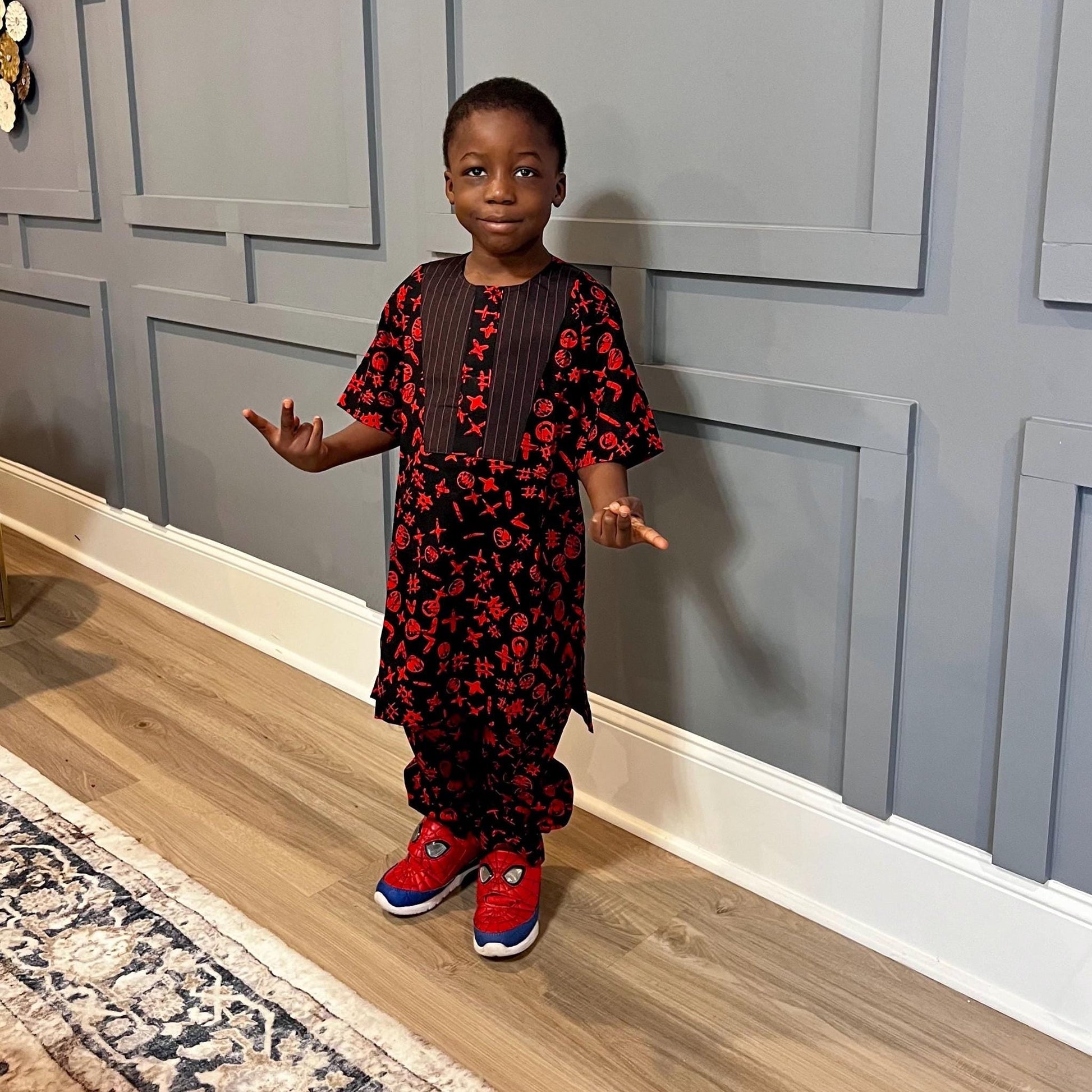 African Ankara Print  Boys Afro  2p Pant Set Afro American Outfits