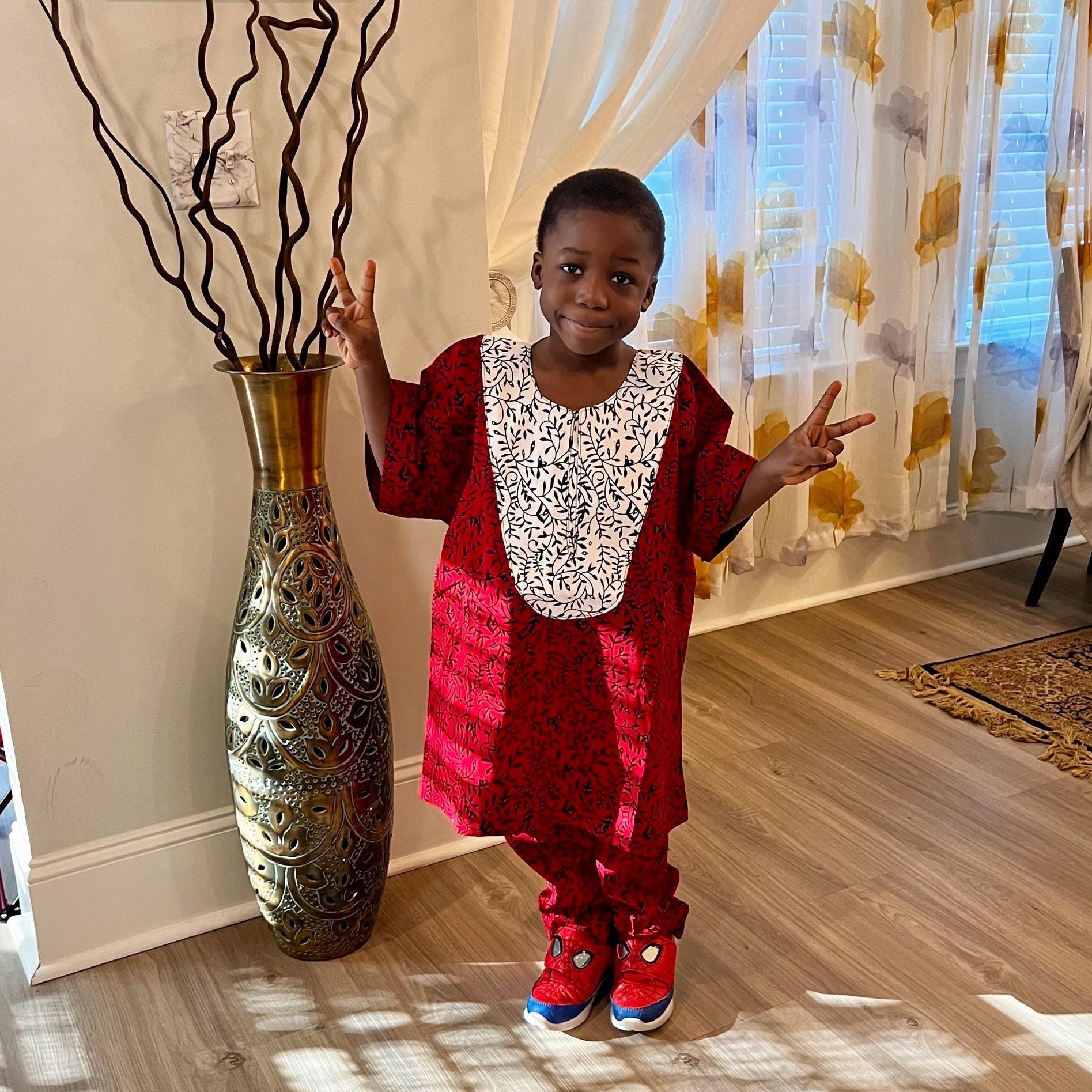 African Ankara Print  Boys Afro  2p Pant Set Afro American Outfits