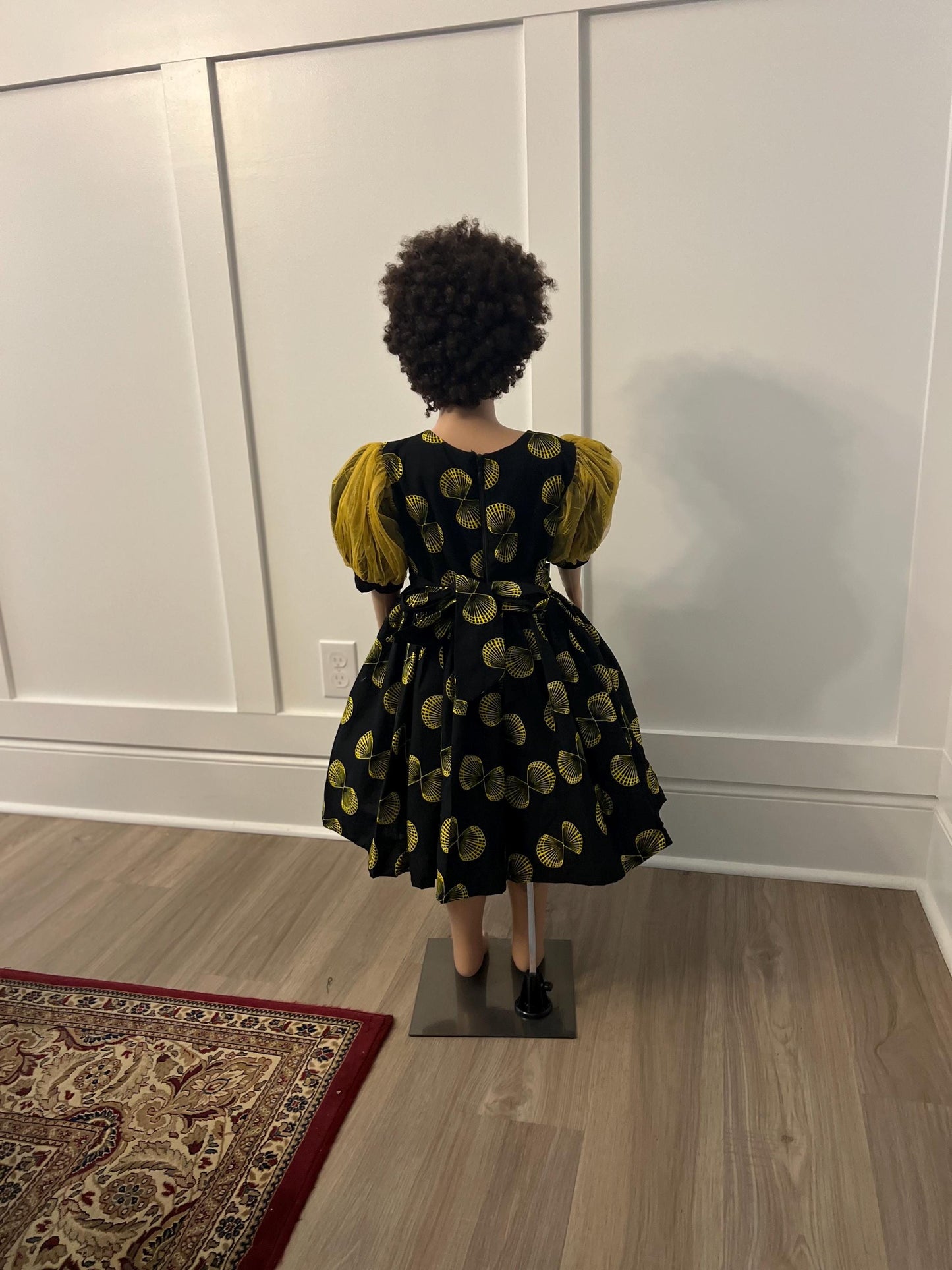 African Ankara Girls Afro Sunshine Ball Dress