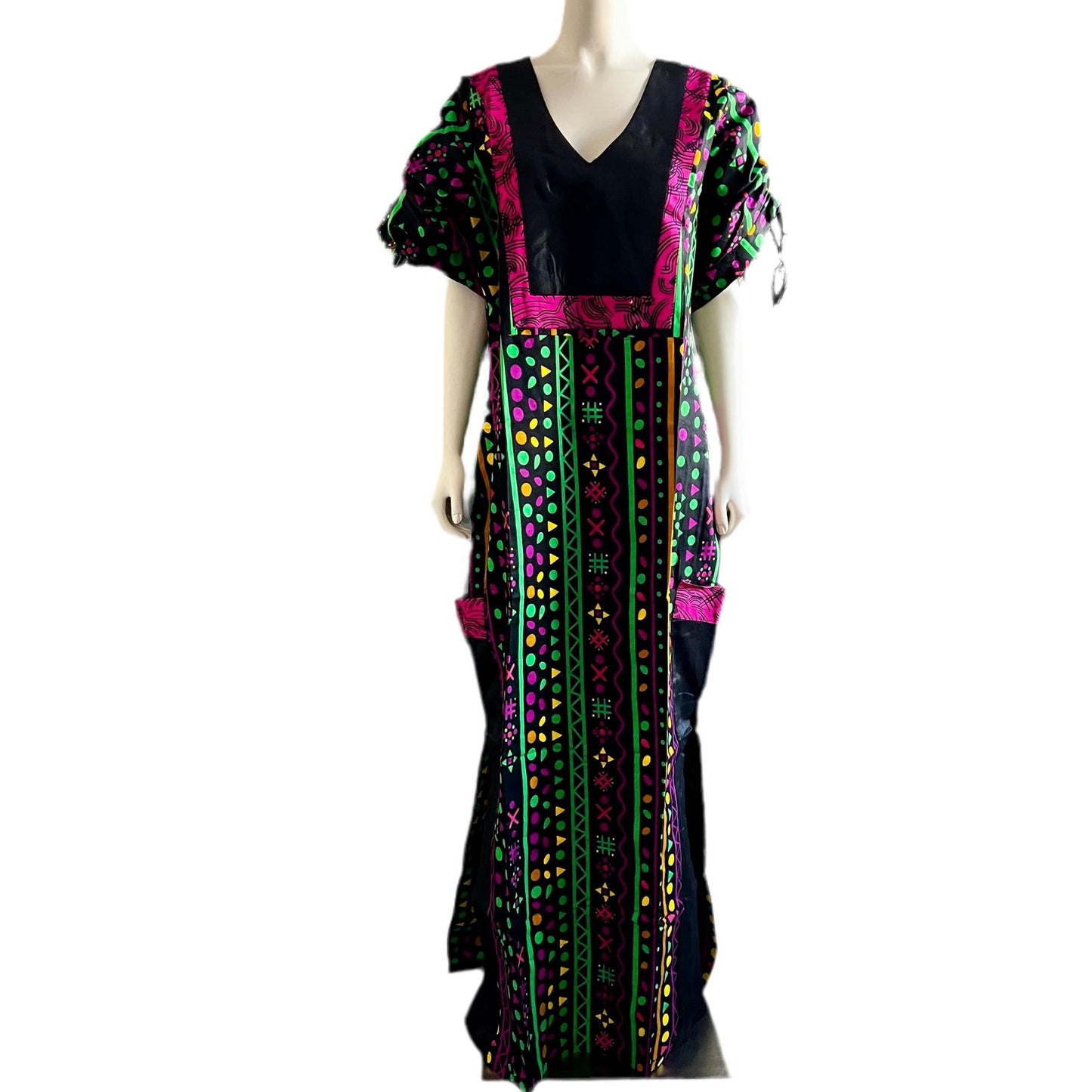 African Ankara Wax Print  Freestyle Kaftan Dress
