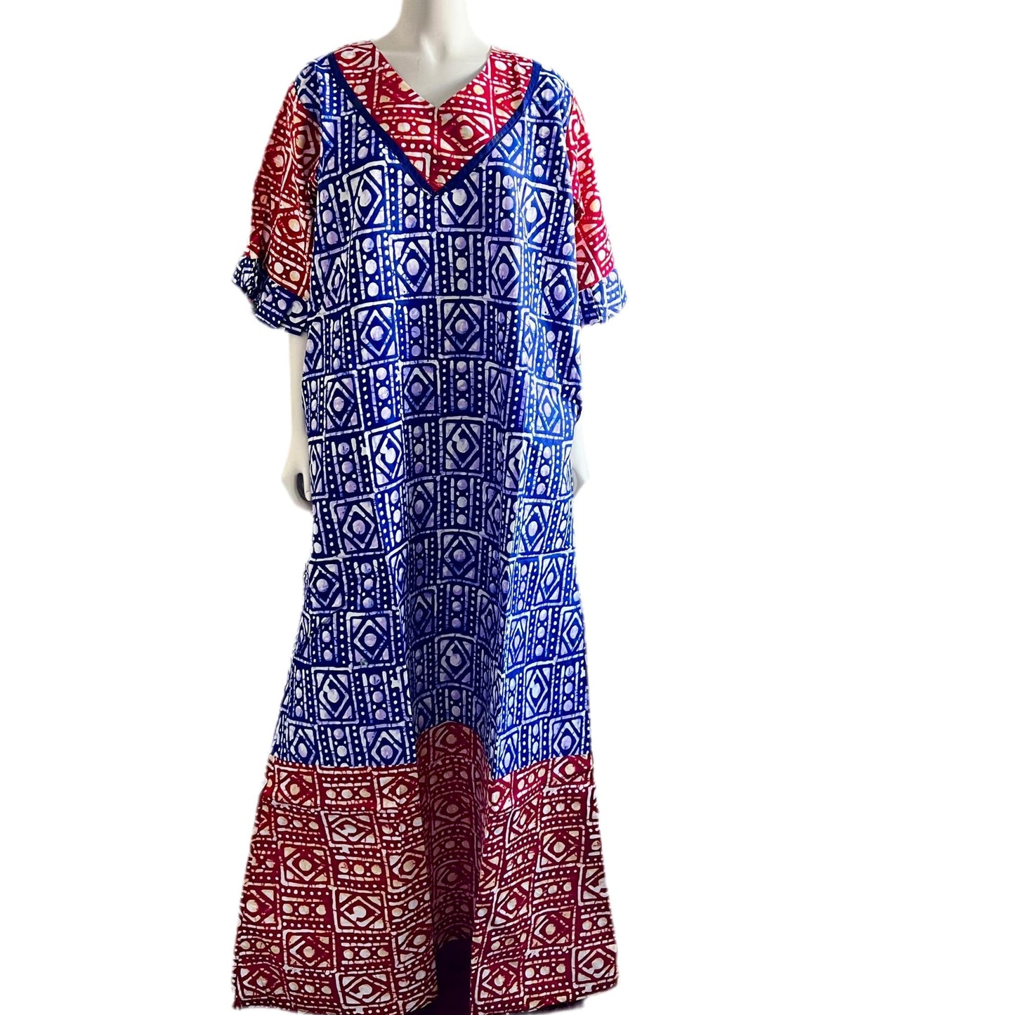 African Ankara Wax Print  Freestyle Kaftan Dress