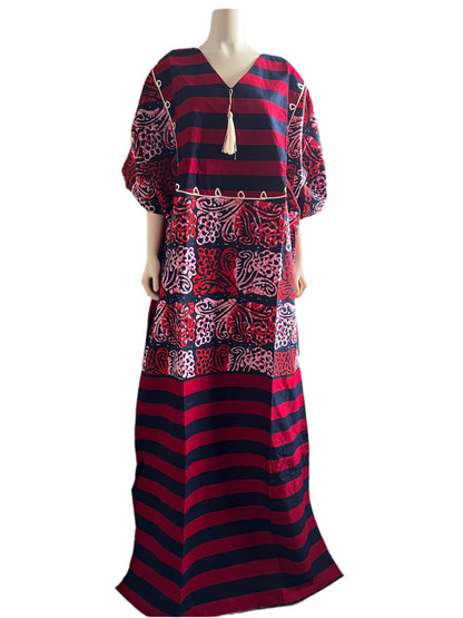 African Ankara Wax Print Unique Freestyle Dress/Kaftan