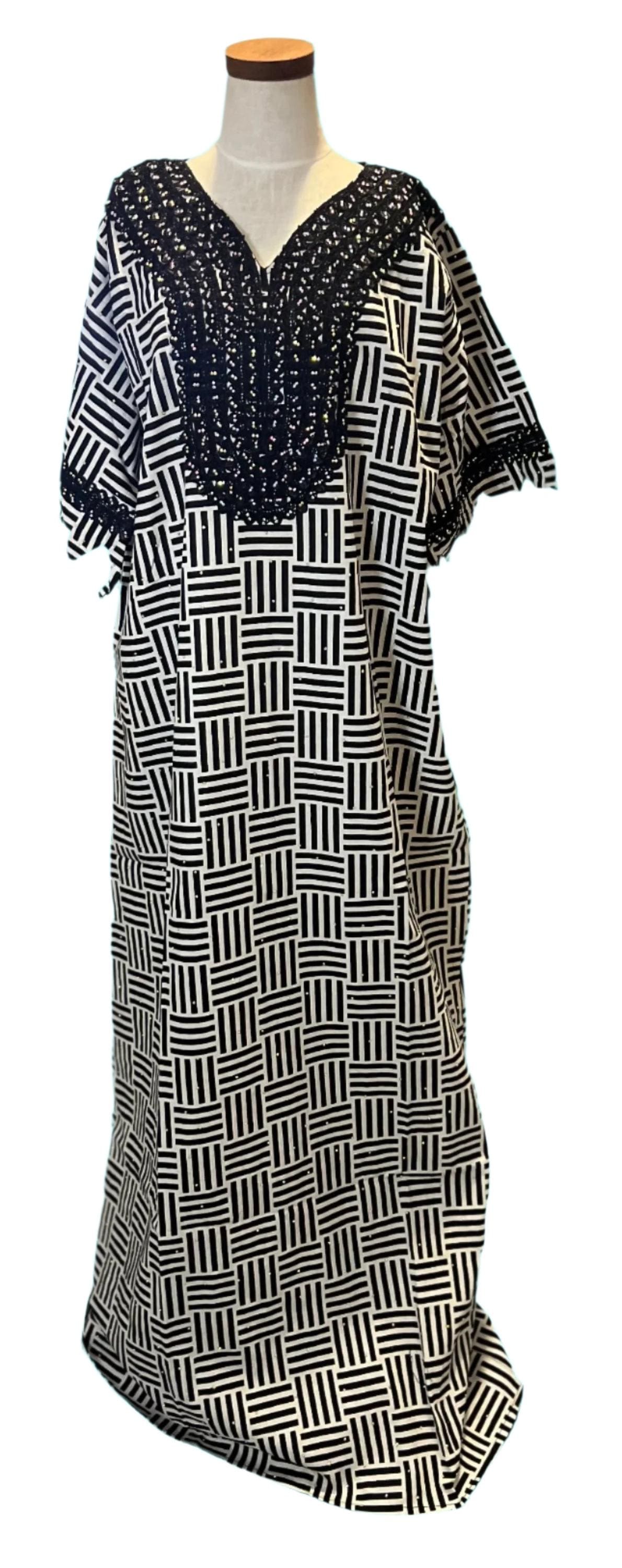 African Ankara Wax Print  Freestyle Kaftan Dress