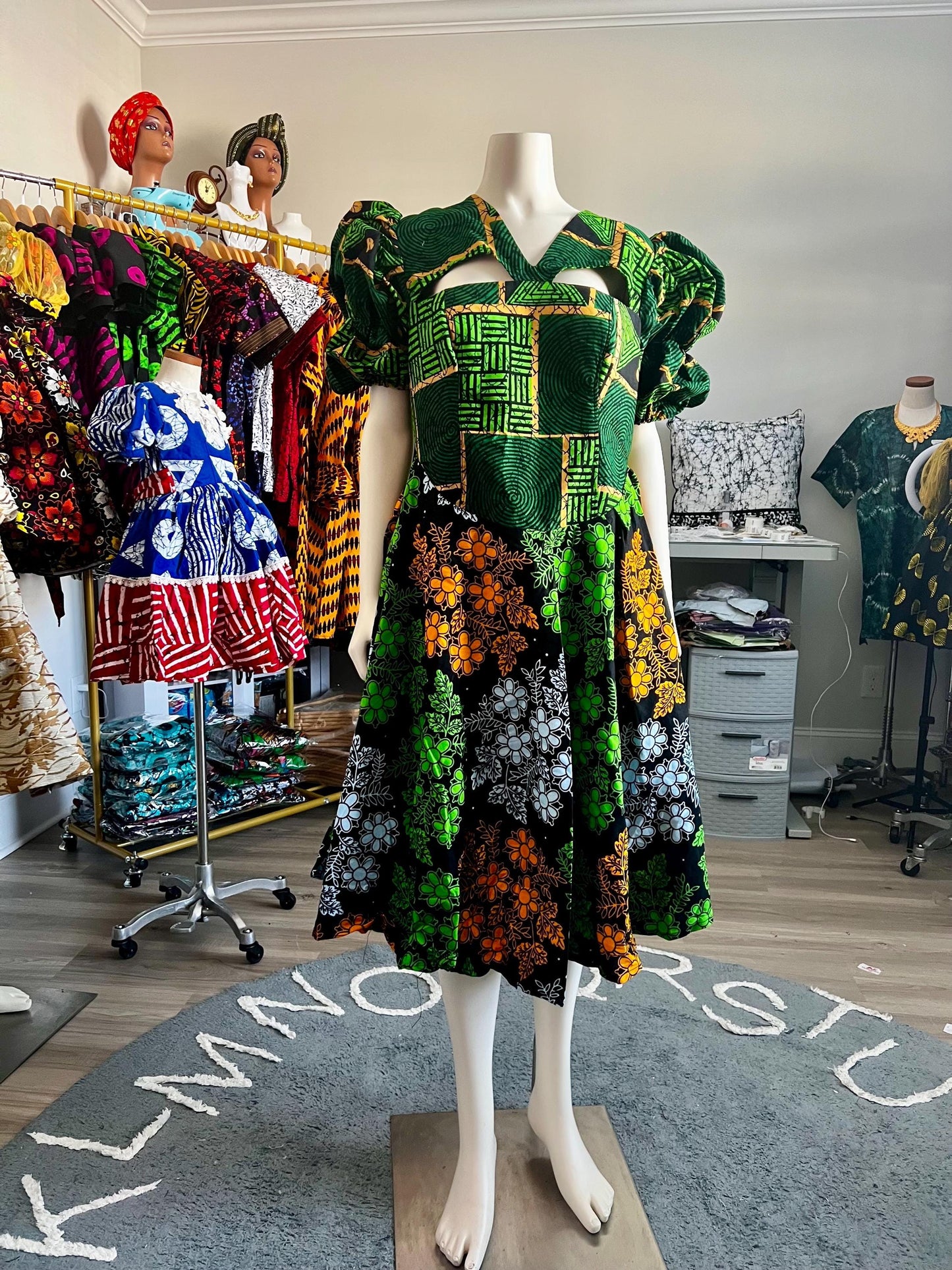 African Print Ankara Formal Mixed Dress Afro American Outfits