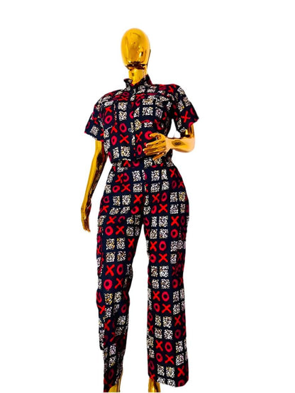 African Print Ankara Cropped Top  2p Pant Set