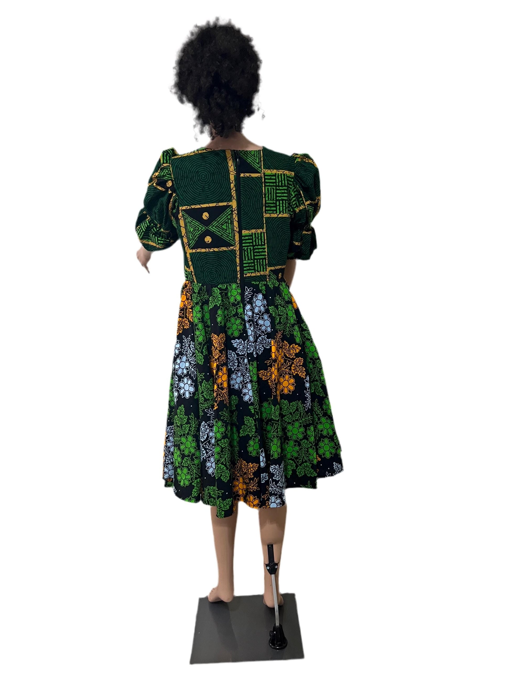 African Print Ankara Formal Mixed Dress Afro American Outfits
